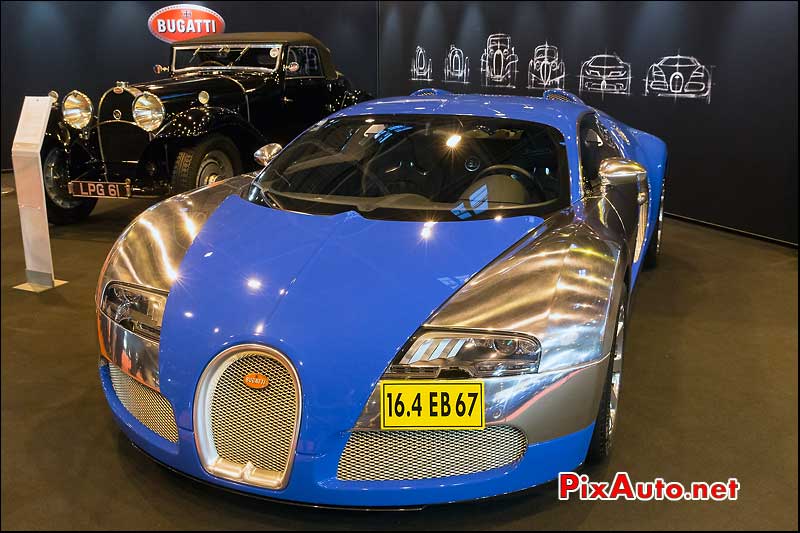 Salon Retromobile, Bugatti Veyron Bleu Centenaire Edition